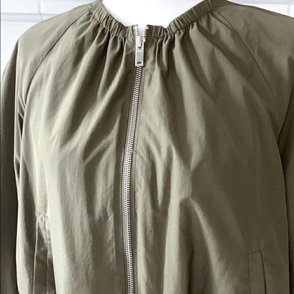 NWOT Zara Olive Green Earthy Drawstring Jacket XS Relaxed Lightweight Retro - Picture 4 of 7